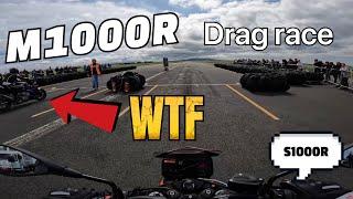 M1000R v S1000R on the drag strip