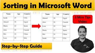 Sorting in Microsoft Word: Step-by-Step Guide |How to Sort in Word | 3 Minutes Tips & Tricks MS Word