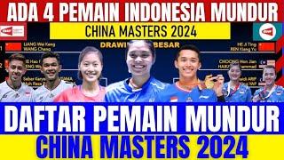 WOW RANKING 1 DUNIA MUNDUR‼️4 Wakil Indonesia MUNDUR..!! Daftar Pemain Mundur di China Masters 2024.