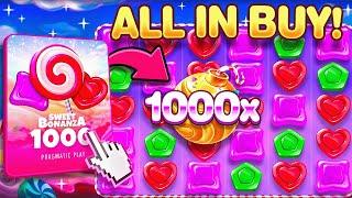 SWEET BONANZA ALL IN CHALLENGE PAID HUGE! (HEARTS & 1000X!)