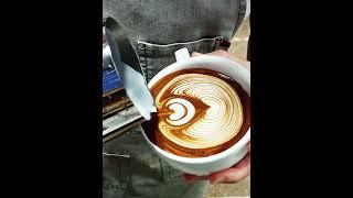 Today's Latte Art: Feathered Tulip! 