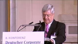 Rede des Vorsitzenden Regierungskommission Corporate Governance Kodex, Herrn Klaus-Peter Müller