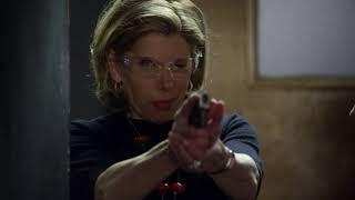 The Good Wife- Diane learns how to shoot.