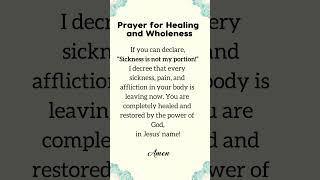 Prayer for Healing and Wholeness