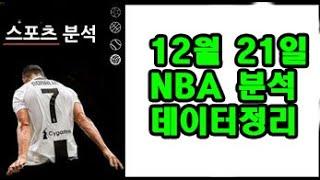 12월 21일 NBA 분석!!!!!!!