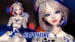 SAPPHIRE위드돌 올리비아를 사파이어 테마로 꾸며주기 Gemstone Repaint Custom OOAK Doll/Withdoll Olivia 딩가의 회전목마 (DINGA)