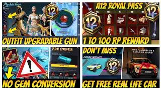 GEM CONVERSION IN 3.7 UPDATE | 100% CONFIRMED MYTHIC FORGE 3.7 UPDATE | A12 ROYAL PASS REWARD
