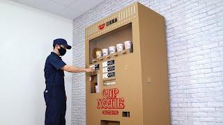 カップラーメン自動販売機をダンボールでつくってみた｜Making CUP NOODLE VENDING MACHINE with Cardboard