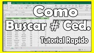 Como buscar los datos de una persona con la cedula en Excel función Buscar