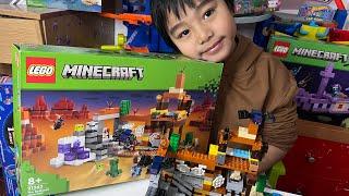 Lego Minecraft The Badlands Mineshaft joining Kenji’s minecraft world and playing time