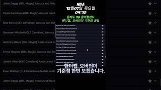 NBA 12월07일 목요일 09:10 올랜도 VS 클리블랜드 미국농구 NBA 핸디캡 오버언더 배당 기준점 확인 #nba #스포츠 #스포츠토토 #토토 #스포츠배당 #스포츠분석