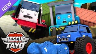 NEWRescue the Transport Trucks trapped at the Port! | Super Wheel Khan | Tayo the Little Bus