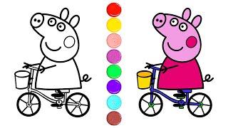 How To Draw Peppa Pig  ️ Painting and Coloring for Kids & Toddlers