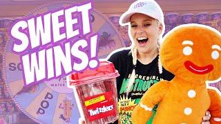 Winning Sweet Prizes from Morey's Piers Carnival Games