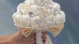 Artificial Wedding Bouquets Hand Made Flower Rhinestone Bridesmaid Cry 7/15/2019 18:34