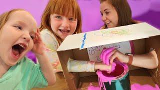 What’s in THE BOX??  Adley & Niko play hide n guess mystery game inside BOYS vs GiRLS with Mom & Dad