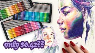 I HAVE to share these pencils with you!  inexpensive colored pencil review + demo