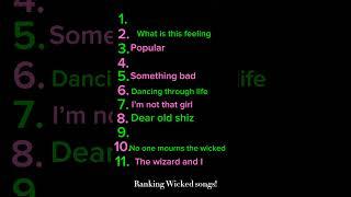 Rating wicked songs because I know a lot of people will disagree #wicked