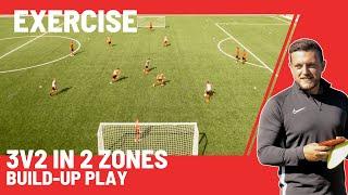 Build-up Play Exercise for Soccer Training | 3v2 in 2 Zones - Build-up Play [Youth Soccer Training]