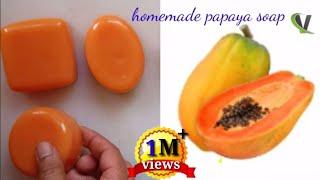 Homemade Papaya Soap // skin whitening and glowing soap .