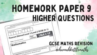 Half Past Paper - Week 9 - Higher Edexcel GCSE Maths - Maths Revision