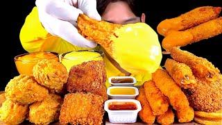 ASMR 바삭 치필링 후라이드 닭다리대게다리튀김 함박튀김 새우튀김 치즈 찍먹방! Fried Chicken Nuggets Fried Shrimp Fried Meat MuKBang!