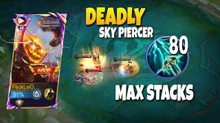 THE POWER OF SKY PIERCER MAX STACKS!! | FlickLeO | MLBB