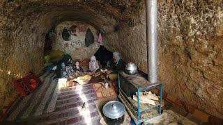 Living in a Rainy Day | Cooking village style food in a cave | village life of Afghanistan