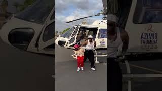 UTACHEKA...!! mtoto wa Diamond Platnumz #Tiffah aogopa Helcopter 