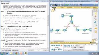 Packet Tracer 6.2.2.4 - Configuring IPv4 Static and Default Routes - CCNA 2 - Chapter 6