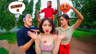 ESCAPING ANGRY GIRL and HER BOYFRIEND  | PRANK GONE WRONG (Money Heist Parkour POV)