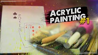 Acrylic Painting #1 • РИСУЕМ АБСТРАКЦИЮ АКРИЛОМ ШАГ ЗА ШАГОМ • ASMR