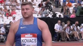 17 Joe Kovacs 22 04m wins Men's Shot Put at London Diamond League 2016 HD