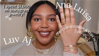 *huge* Ana Luisa & Luv AJ jewelry unboxing | instagram jewelry! + try on & review!