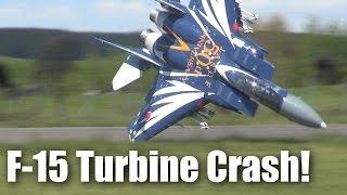 Impressive F-15 jet crash (large RC turbine-powered model plane)