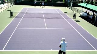 Indian Wells 2015 Donald Young and Teymuraz Gabashvili practicing