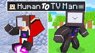 MAIZEN From HUMAN to TITAN TV MAN in Minecraft! - Parody Story(JJ and Mikey TV)