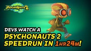 Tim Schafer & Devs React to Psychonauts 2 Speedrun + Tips!