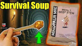 Minotaur MRE (Emergency Food Ration) TASTE TEST | Beef Stew Commercial Meal Ready to Eat Review