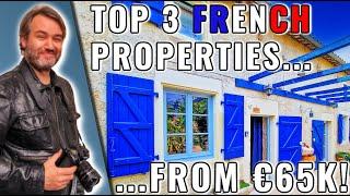 French Real Estate, from €65K – Top 3 – Explore Charente, Morbihan, and more!