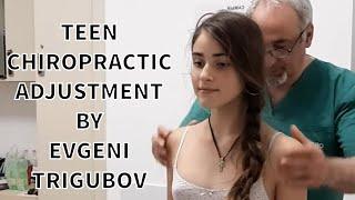 Scoliosis treatment using chiropractic . Evgeni Trigubov chiropractic adjustment .