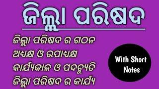 Zilla Parishad In Odia || ଜିଲ୍ଲା ପରିଷଦ | Zilla Parishad For CHSE Odisha Class 12th Political science