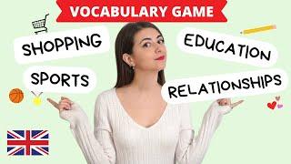 VOCABULARY B1-B2 inglés Practice-  Shopping, Education, Sports & Relationships - Ejercicio práctico