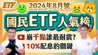 台股史上最慘一天ETF增發阻跌 8月8檔亮燈配10%⭐️ 929平準金一路降降降 | 柴鼠國民ETF人氣榜 [2024年8月號]