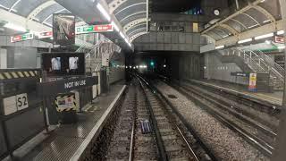 London Underground. Reversing west to east at Hounslow Central. Drivers POV. Night video