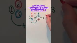 Adding Mixed Numbers with Different Denominators  #Shorts #math #maths #mathematics #education