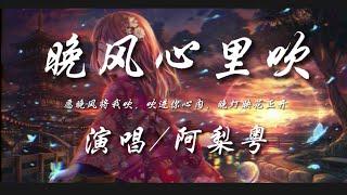 晚风心里吹-阿梨粤『愿晚风将我吹 吹进你心内 晚灯映花正开 』动态歌词lyrics 高音质