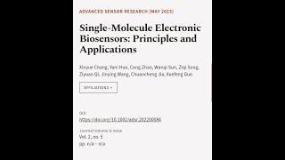 Single‐Molecule Electronic Biosensors: Principles and Applications | RTCL.TV