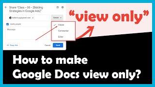 How to Make Google Docs View Only