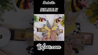 Bee Theme Short Tail Funky Bow | Easy DIY Ribbon Bow for Wreaths & Decor
